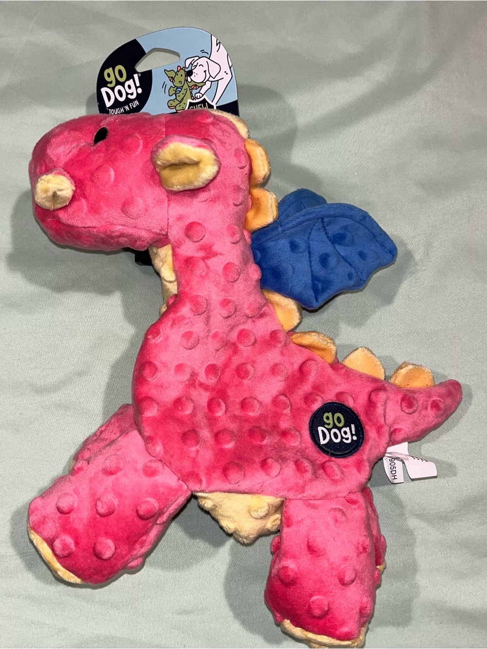 goDog Bubble Plush Dragons Squeaky Dog Toy